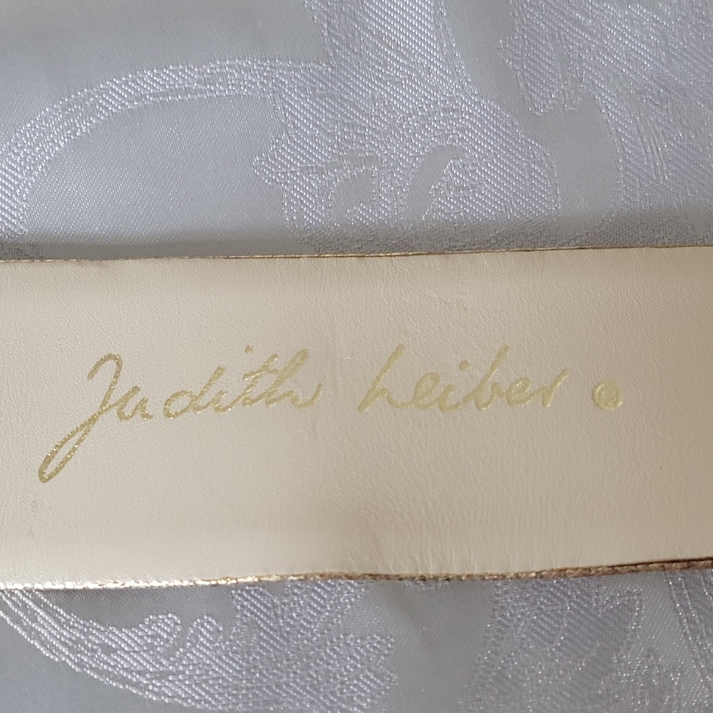 Judith Leiber Gold Lizard Women's Belt With Gold Color Buckle 38 - Picture 4 of 12